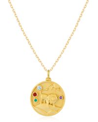 Azura Jewelry New York - Leo Zodiac Mantra Necklace Vermeil - Lyst