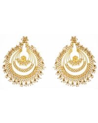Meraki by Rashmi Bajaj - Minerva Plated Chandelier Earrings With Pearl Drops - Lyst