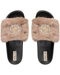 Rettrose - Aubrey Luxury Plush Diamanté Embellished Handmade Sliders - Lyst