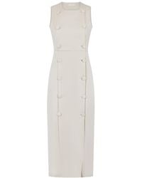 Celestine & Mae - Neutrals Tailored Button Down Midi Dress - Lyst