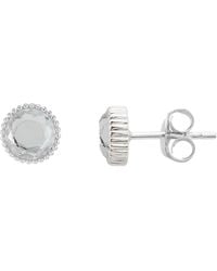 Auree - Barcelona Silver April Birthstone Stud Earrings Crystal - Lyst