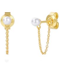 Unaloe - Vermeil Pearl Chain Drop Earrings – Luxury Contemporary Designer Jewelry - Lyst
