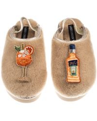 Laines London - Neutrals Flatform Cloud Closed Toe Slippers With Summer Spritz Brooches - Lyst