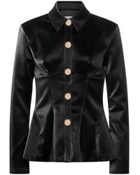Zetaye - Kadence Faux Leather Peplum Blazer - Lyst