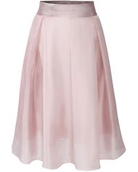 Smart and Joy - Neutrals Flared Organza And Satin Skirt - Lyst