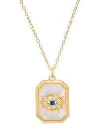 Kylie Harper - Genuine Mother Of Pearl Evil Eye Medallion Pendant - Lyst