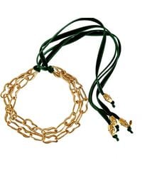 Persia Dona Jewelry - Art Chain X Emerald Velvet Necklace - Lyst