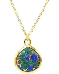 Harfi - Vermeil Plated Azurite & Malachite Pendant Charm Necklace - Lyst