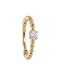 Zahav Jewelry - 14K Solid 18G 10Mm Genuine Natural Diamond Beaded Clicker Hoop - Lyst