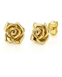 Unaloe - Plated Rose Stud Earrings Sterling Artisan Italian Jewelry For - Lyst