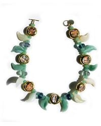 Edgar Navarro Jewelry - Edgar Navarro Jade Leaf Necklace With Fluorite Beads & -Plated Mother Of Pearl Accents - Lyst