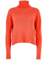 blonde gone rogue Oversized Turtleneck In Red