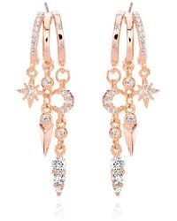 Aaria London - Nyx Star And Moon Stacked Triple Hoop Illusion Earrings - Lyst