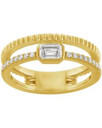 Artisan - Emerald Cut Diamond Double Stacking Band Ring - Lyst