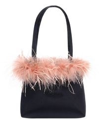 NOT JUST PAJAMA - Glam Silk Handbag With Feathers - Lyst
