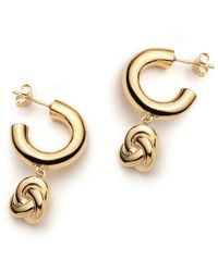 With Love Darling - Knot Huggie Hoops - Lyst