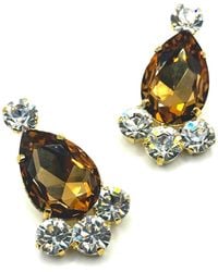 Achala Handcrafted - Neutrals Hollywood Topaz Crystal Earrings - Lyst