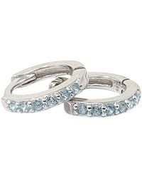 Harfi - Aquamarine March Birthstone Small Huggie Hoops - Lyst