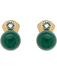 Emma Holland Jewellery - Malachite & Crystal Clip Earrings - Lyst