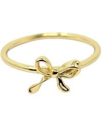 Harfi - Bow Tie Bowknot Thin Plated Stacking Ring - Lyst