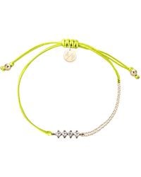 Adriana Pappas Designs - Cz Crystal Bar Bracelet On Colored Cord - Lyst