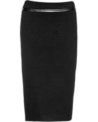 Conquista - Pencil Skirt With Leather Detail - Lyst