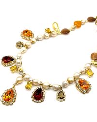 Achala Handcrafted - Baroque Freshwater Pearl Crystal Drop Necklace - Lyst