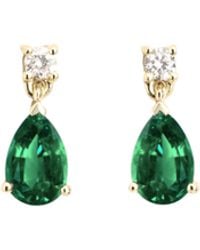 Juvetti - Pisa Earrings Set With Emerald & Diamond - Lyst