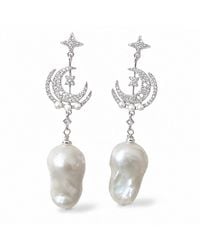 Ninemoo - Moonlit Bloom Baroque Pearl Earrings - Lyst
