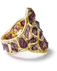 German Kabirski - Kelea Handcrafted Plated Ring With Rough Garnet - Lyst