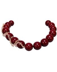 Eyeconic by Samar Ajram - Burgandy And Maxi Beaded Necklace - Lyst