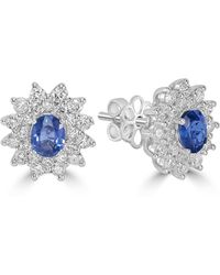 Artisan - Sapphire & Diamond Floral Cluster Earrings - Lyst