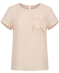 Georgette - Neutrals Powder Peach Bow Detail Top - Lyst