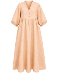 Adrift Clothing - Neutrals Elodie Linen Smock Dress - Lyst