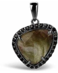 Bellus Domina - Sterling Labradorite And Smoky Quartz Pendant - Lyst