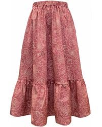 Frock Tales - Boho Gathered Midi Skirt With Pockets - Lyst