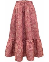 Frock Tales - Boho Gathered Midi Skirt With Pockets - Lyst