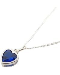 Harfi - Mini Heart Sapphire September Birthstone Necklace - Lyst