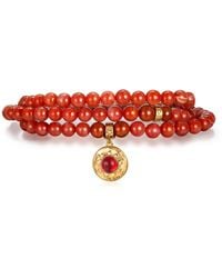 Aurozia - Five Elements Fire Vermeil Color Healing South Agate The Sun Firebird Pendant Three Layered Crystal Bracelet & Necklace - Lyst