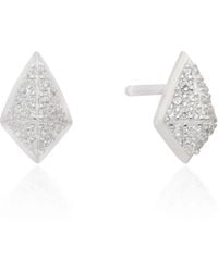 The Jewelz - Brilliant Sparkle Cz Kite Stud Earrings - Lyst