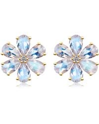 Kai Fine Jewelry - Solid Natural Moonstone & Diamond Flora Earrings - Lyst