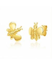 Unaloe - Plated Bee Stud Earrings – Luxury Nature Inspired Statement Jewelry For - Lyst