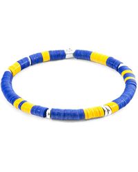 Anchor and Crew - Blue Malawi Silver & Vinyl Disc Bracelet - Lyst