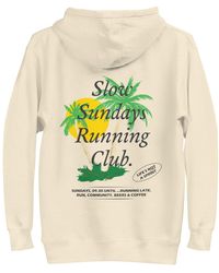 Anchor and Crew - Neutrals Bone Palm Tree Slow Sundays Running Club Cotton Blend Hoodie - Lyst