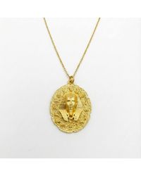 Silver & Elegant Co. - Pharaoh Medallion Thick Plated Bronze Necklace - Lyst