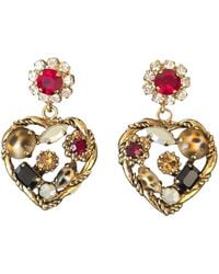 Vstyle - Swarovski Crystal Heart Statement Earrings - Lyst