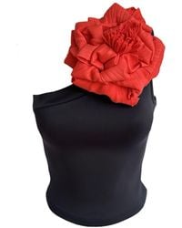 London Atelier Byproduct - One Shoulder Top With Flower Pin - Lyst