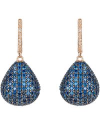 LÁTELITA London - Rose Valerie Pear Drop Gemstone Earring Rosegold Sapphire - Lyst