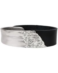 Saachi - Leather Metal Statement Bracelet - Lyst