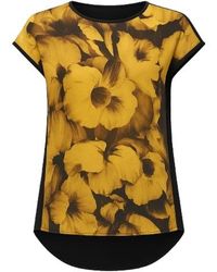 Conquista - Sleeveless Print Top With Rounded Neckline - Lyst